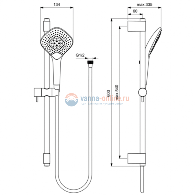 Душевой гарнитур со штангой Ideal Standard IDEALRAIN EVO JET B1762AA Душевой гарнитур со штангой Ideal Standard IDEALRAIN EVO JET B1762AA