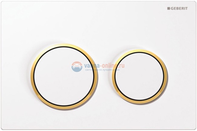 Кнопка Geberit Omega Type 20 115.085.KK.1, белая, золото