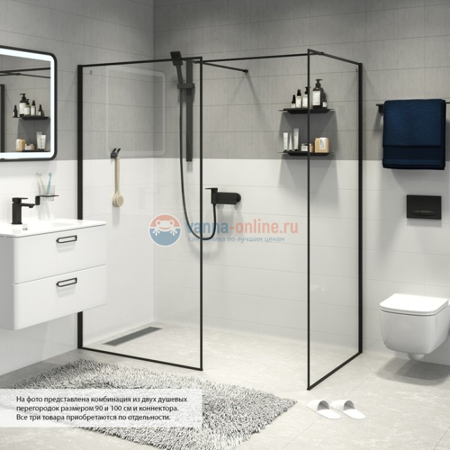 Душевая перегородка Iddis Slide SLI8BS7i23 110 x 195 см Walk In, черный