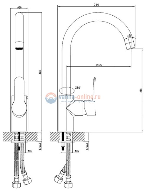 Смеситель для кухни Iddis Cuba CUBSBFJi05, с каналом для фильтрованной воды