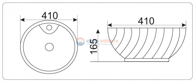 Раковина CeramaLux Серия N 9074 накладная, белый Раковина CeramaLux Серия N 9074 накладная, белый