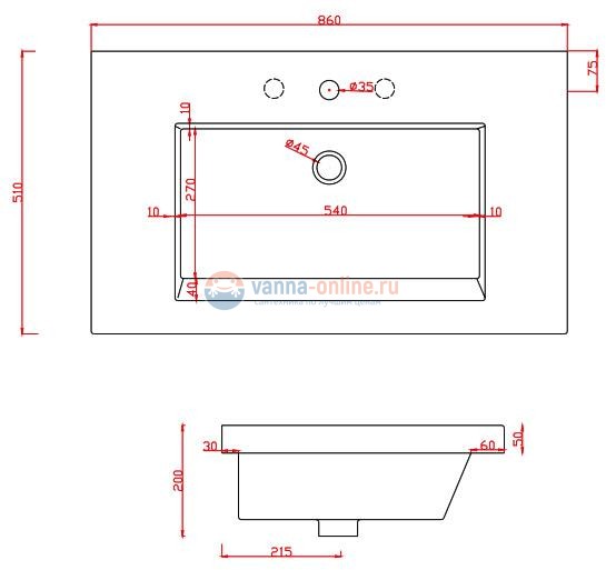 Раковина ArtCeram Gap 86 GPL003 01;00 Раковина ArtCeram Gap 86 GPL003 01;00