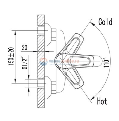 Смеситель Lemark Omega LM3102C для ванны и душа Смеситель Lemark Omega LM3102C для ванны и душа