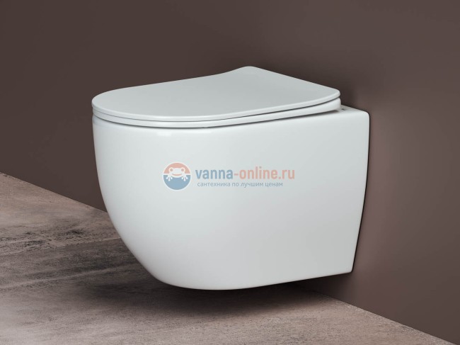 Подвесной унитаз Ceramica Nova Mia Rimless CN1805 с ультра-тонким сиденьем SoftClose, безободковый