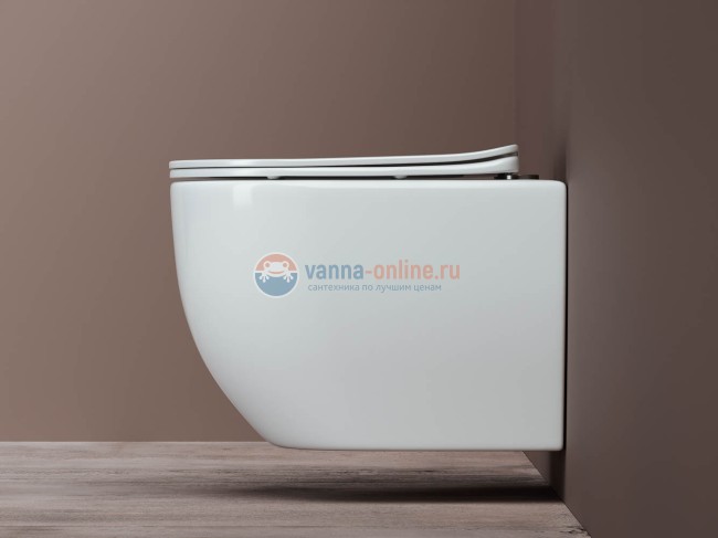 Подвесной унитаз Ceramica Nova Mia Rimless CN1805 с ультра-тонким сиденьем SoftClose, безободковый