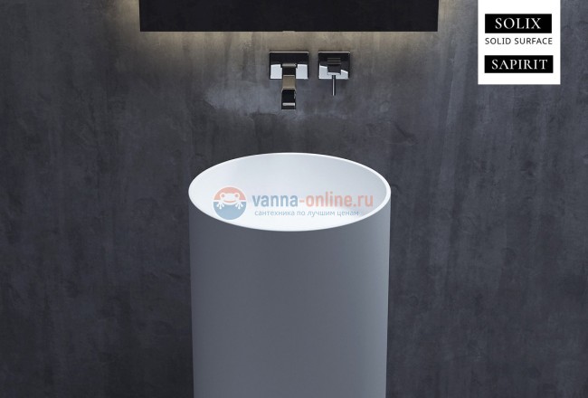 Раковина напольная Salini Armonia 01, 45 x 45 x 85 см, из материала Solix, матовая белая 130111SM Раковина напольная Salini Armonia 01, 45 x 45 x 85 см, из материала Solix, матовая белая 130111SM