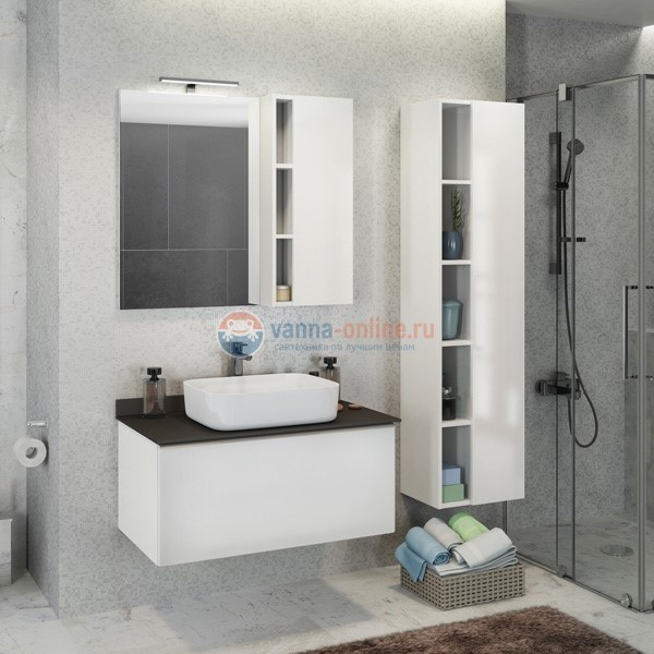 Тумба Comfortу Милан-90 белая с раковиной T-Y9378