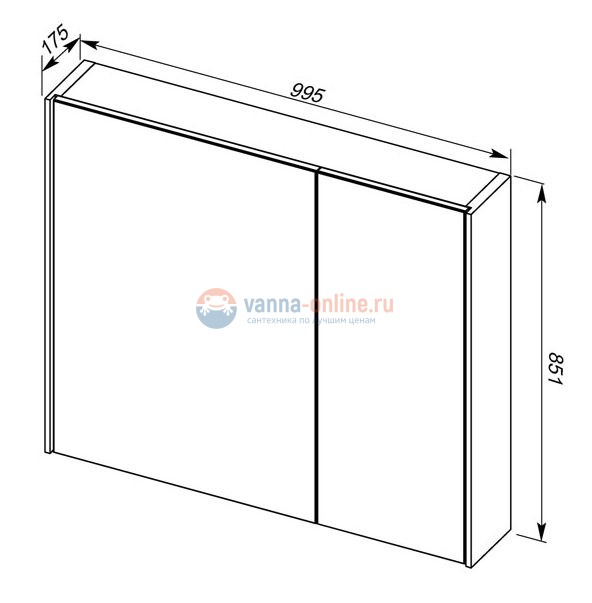 Зеркало-шкаф Aquanet Тулон 100 00183393