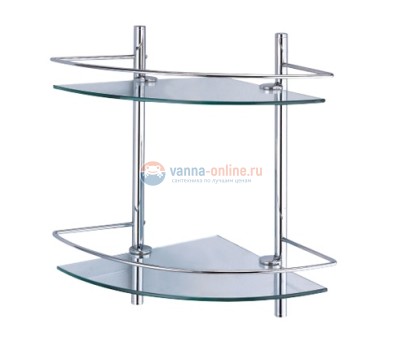 Полка стеклянная двойная угловая WasserKRAFT 3122