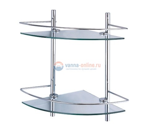 Полка стеклянная двойная угловая WasserKRAFT 3122