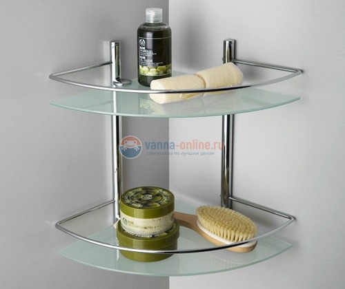 Полка стеклянная двойная угловая WasserKRAFT 3122