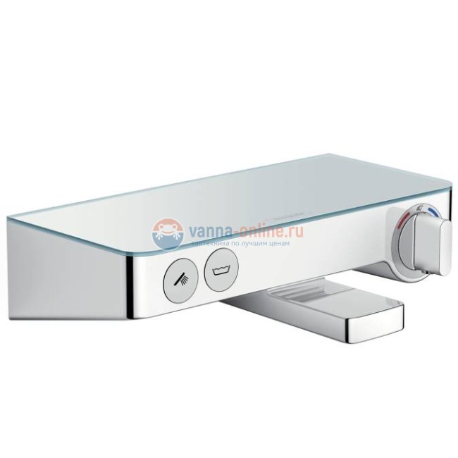 Смеситель Hansgrohe 13151000 Ecostat Select для ванны с кнопками управления, термостатический, хром, 30 см Смеситель Hansgrohe 13151000 Ecostat Select для ванны с кнопками управления, термостатический, хром, 30 см
