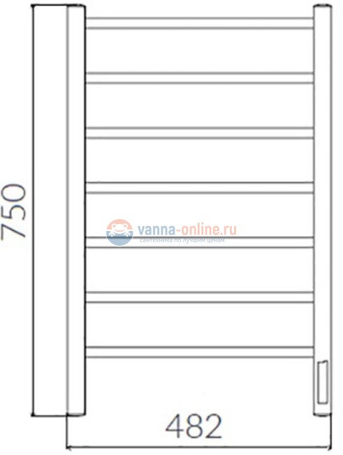 Полотенцесушитель электрический Terminus Виктория П7 450x750 Полотенцесушитель электрический Terminus Виктория П7 450x750