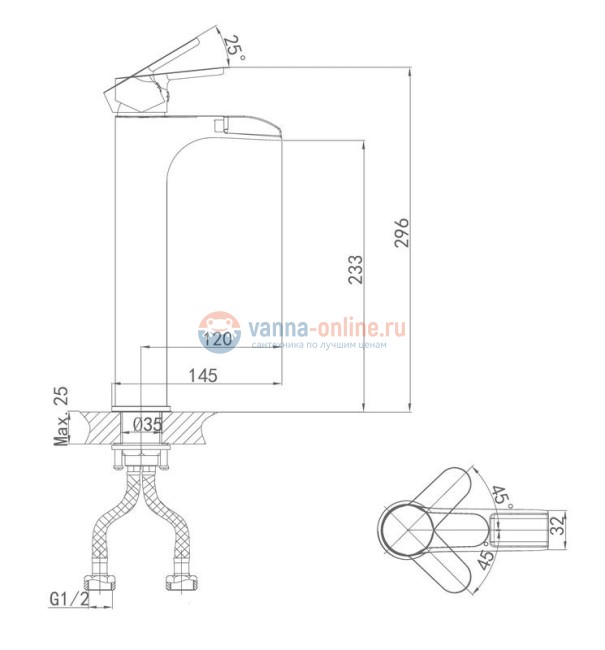 Смеситель D&K Rhein Lessing DA1392701 для раковины Смеситель D&K Rhein Lessing DA1392701 для раковины