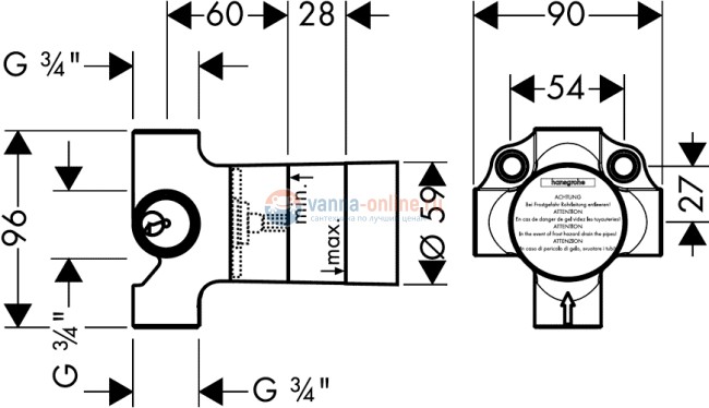 Скрытая часть Hansgrohe Quattro 15930180
