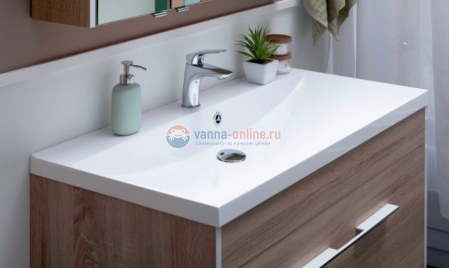 Тумба под раковину Aquanet Августа 00210029 75 см подвесная, цвет дуб сонома Тумба под раковину Aquanet Августа 00210029 75 см подвесная, цвет дуб сонома