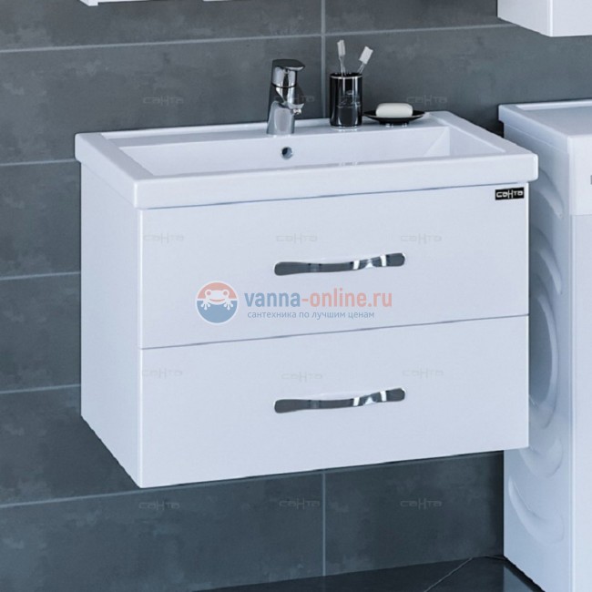 Тумба под раковину СаНта Виктория 70 NEW 700125N подвесная, цвет белый