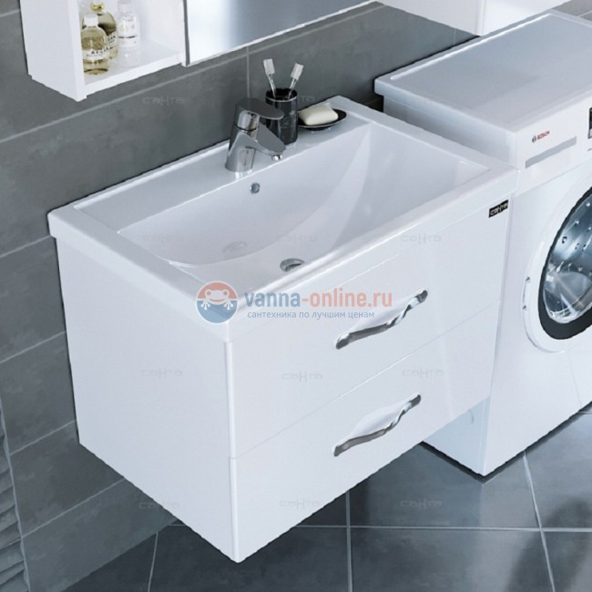 Тумба под раковину СаНта Виктория 70 NEW 700125N подвесная, цвет белый