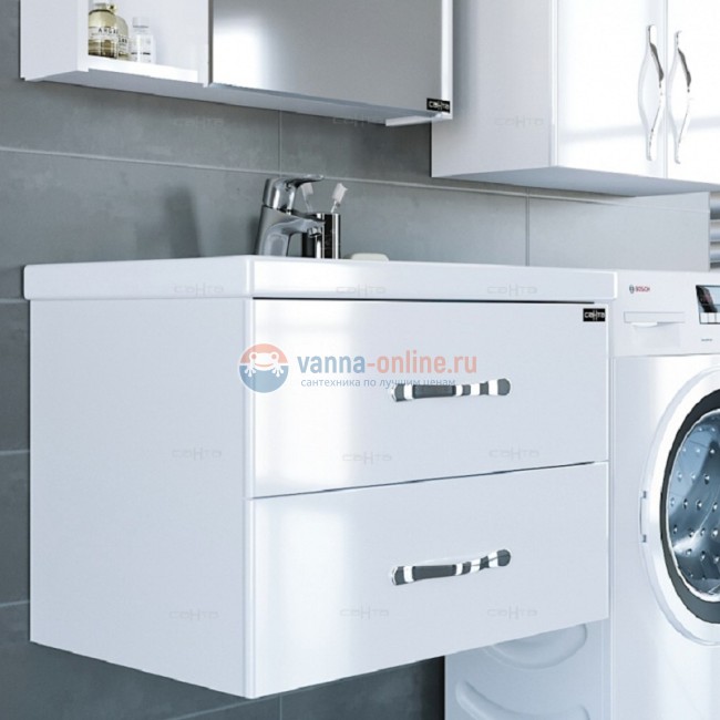 Тумба под раковину СаНта Виктория 70 NEW 700125N подвесная, цвет белый