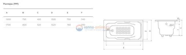 Чугунная ванна Goldman Elegant 170x80