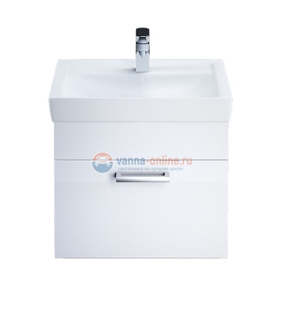 Тумба с раковиной Iddis Mirro MIR50W0i95K 50 см подвесная, белая/дерево Тумба с раковиной Iddis Mirro MIR50W0i95K 50 см подвесная, белая/дерево