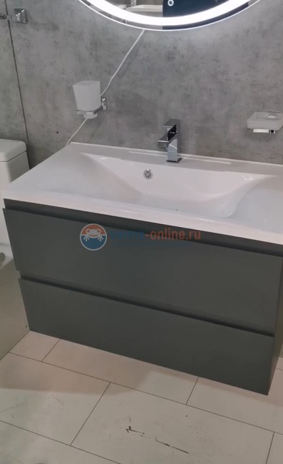 Тумба под раковину Art&Max AM-Bianchi-900-2C-SO-GM, 90 x 45 x 55 см подвесная, серый матовый