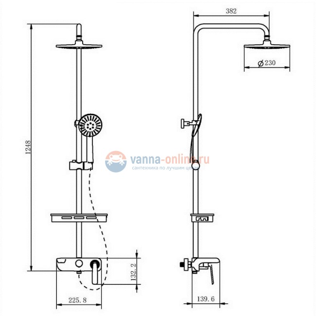 Душевая система Orans OLS-7558, черная