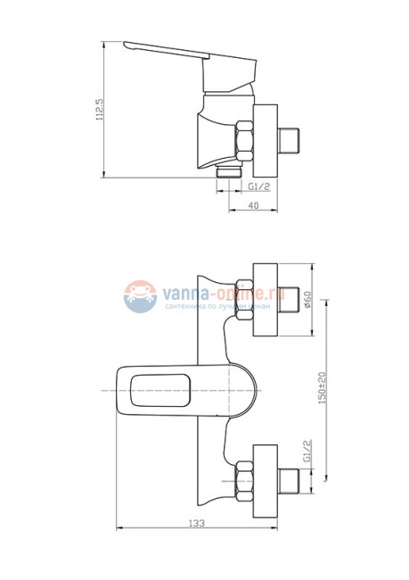 Душевая система Agger Brave A2392200 без излива, хром