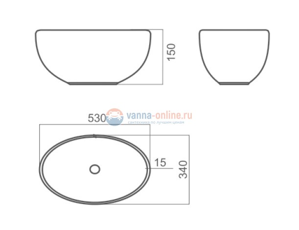 Раковина Sanita Luxe Ringo Slim RNGSLWB01S, накладная