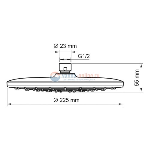 Верхний душ WasserKRAFT A077, D 22,5 см, 76 форсунок, черный Верхний душ WasserKRAFT A077, D 22,5 см, 76 форсунок, черный