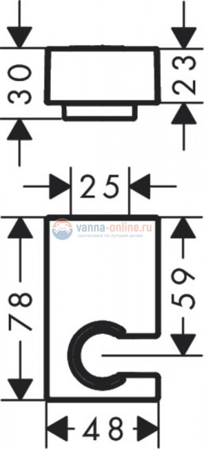 Держатель душа Hansgrohe Porter E 28387340, черный хром Держатель душа Hansgrohe Porter E 28387340, черный хром