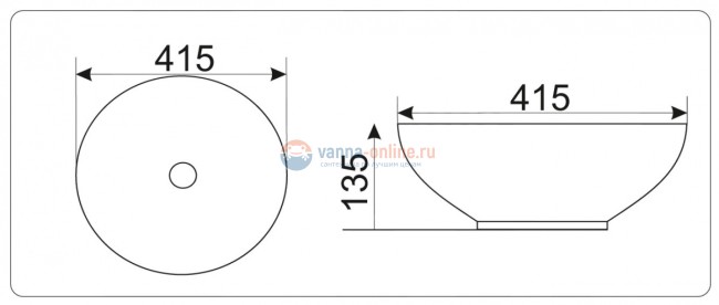 Раковина CeramaLux Серия MNC 526 накладная, под камень Раковина CeramaLux Серия MNC 526 накладная, под камень