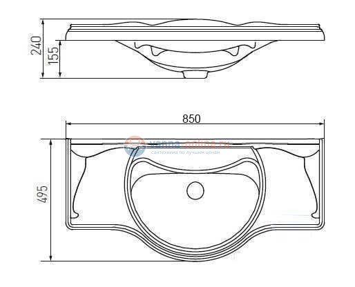 Раковина Акватон Лаура 85, 1A706731LU010 Раковина Акватон Лаура 85, 1A706731LU010