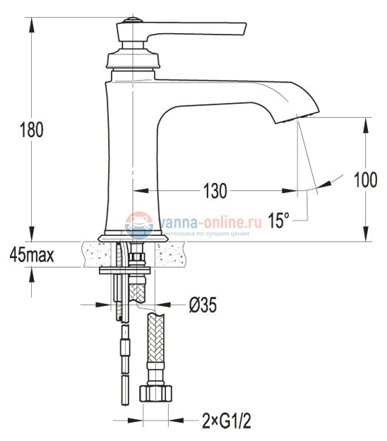 Смеситель Cezares LIBERTY-F-LS-01 для раковины Смеситель Cezares LIBERTY-F-LS-01 для раковины