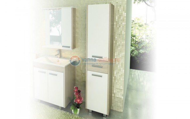 Пенал Comforty Тулуза 40 R белый глянец/сосна лоредо