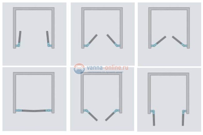 Двустворчатая дверь Radaway Arta DWD 45L + 45R, стекло прозрачное Двустворчатая дверь Radaway Arta DWD 45L + 45R, стекло прозрачное