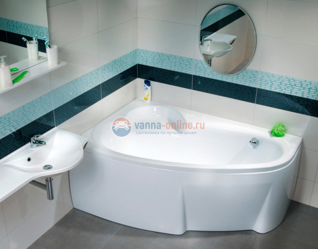 Акриловая ванна Ravak Asymmetric 150 x 100 см без гидромассажа