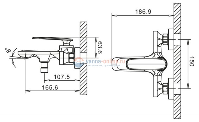 Смеситель Belbagno Gello GEL-VASM-CRM для ванны и душа Смеситель Belbagno Gello GEL-VASM-CRM для ванны и душа