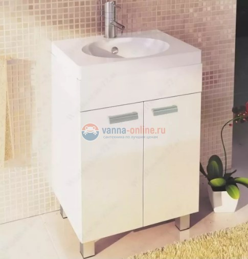 Тумба Comforty Чезана 60 белый глянец с раковиной Comforty Eggo 60/Next 60 Тумба Comforty Чезана 60 белый глянец с раковиной Comforty Eggo 60/Next 60