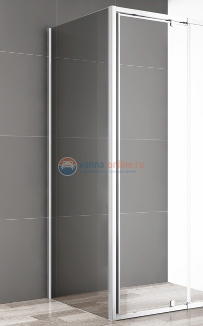 Универсальная боковая панель Cezares Crystal-S CRYSTAL-S-100-FIX-C-Cr L/R, хром