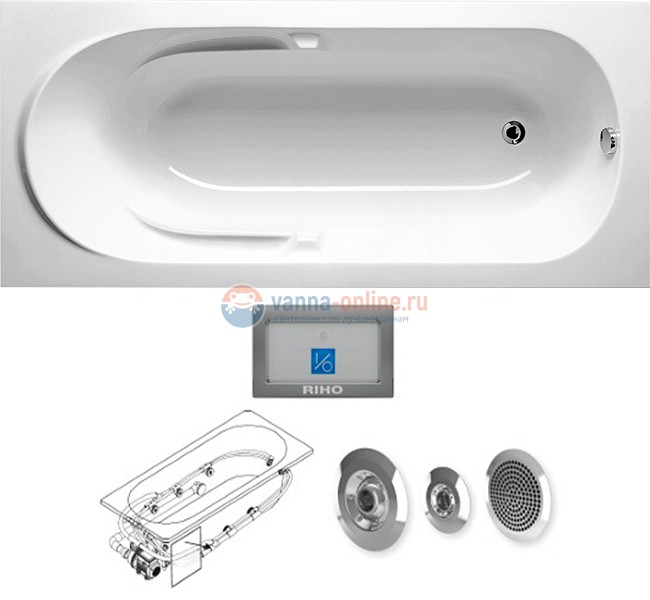 Гидромассажная ванна Riho Future 170 х 75 см, TOP Гидромассажная ванна Riho Future 170 х 75 см, TOP