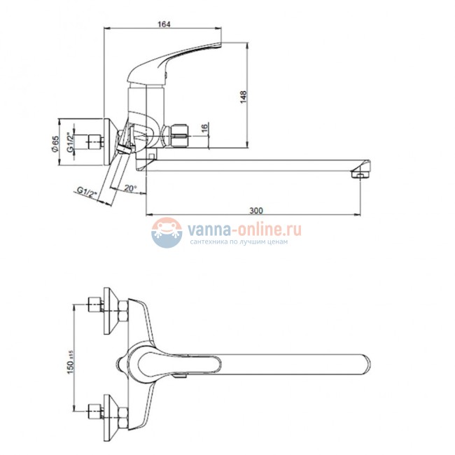 Смеситель для ванны Paini Trento с длинным изливом без аксессуара Смеситель для ванны Paini Trento с длинным изливом без аксессуара