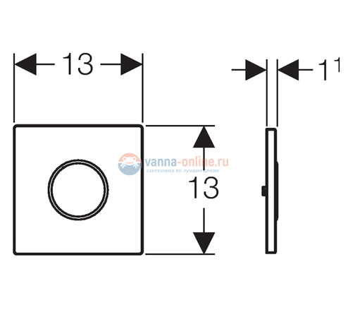 Клавиша смыва Geberit Sigma Type 10 116.025.SN.1 для писсуара, 230В, хром матовый/полированный