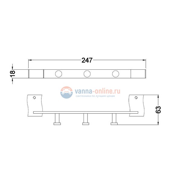 Планка на три крючка Schein Swing 321*3B2 Планка на три крючка Schein Swing 321*3B2
