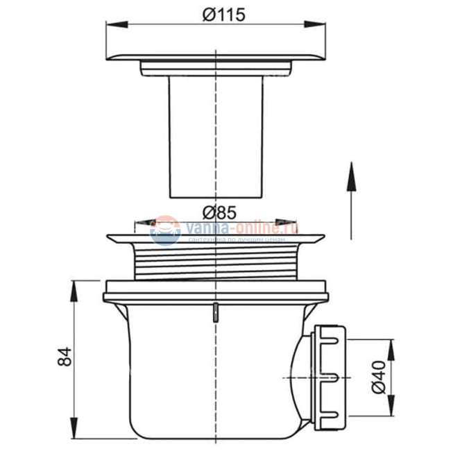 Сифон для душевых поддонов RGW A48, 36241100-10, 90 мм