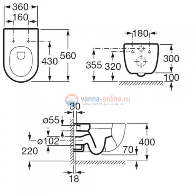 Подвесной унитаз Roca Meridian-N 346247000 (7.3462.4.700.0) Подвесной унитаз Roca Meridian-N 346247000 (7.3462.4.700.0)