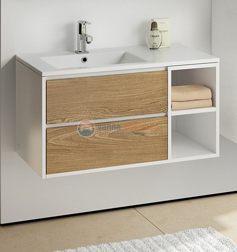 Тумба с раковиной Sanvit Мэри-4 L/R kmery904, 90 см подвесная, карпатская ель