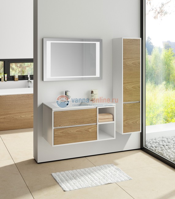 Тумба с раковиной Sanvit Мэри-4 L/R kmery904, 90 см подвесная, карпатская ель