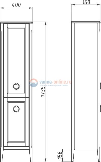 Шкаф-пенал ASB-Woodline Рома R
