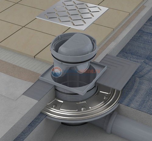 Пластиковый душевой канал Ravak SN501 105 - решетка нержавейка Пластиковый душевой канал Ravak SN501 105 - решетка нержавейка